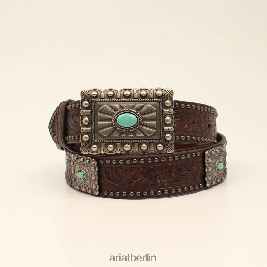 Ariat Quadratischer Concho-Gürtel Frauen P4JJPR3751 braun Zubehör