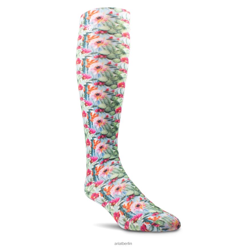 Ariat Kniehohe Socken mit Blumen-Aquarellmuster Frauen P4JJPR3817 Blumenkaktusdruck Zubehör