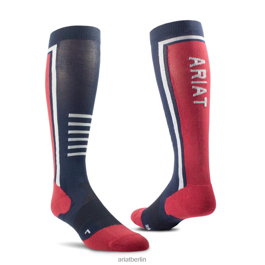 Ariat Schlanke Performance-Socken Frauen P4JJPR3815 marine/rot Zubehör