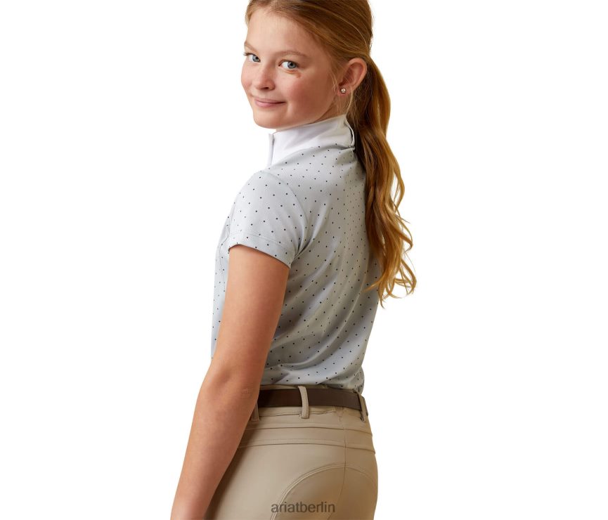 Ariat Aptos Turniershirt Kinder P4JJPR4040 perlgrauer Punkt Kleidung