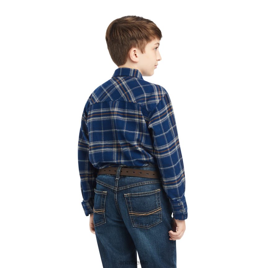 Ariat Holcombe Retro-Fit-Hemd Kinder P4JJPR4091 Immobilienblau Kleidung