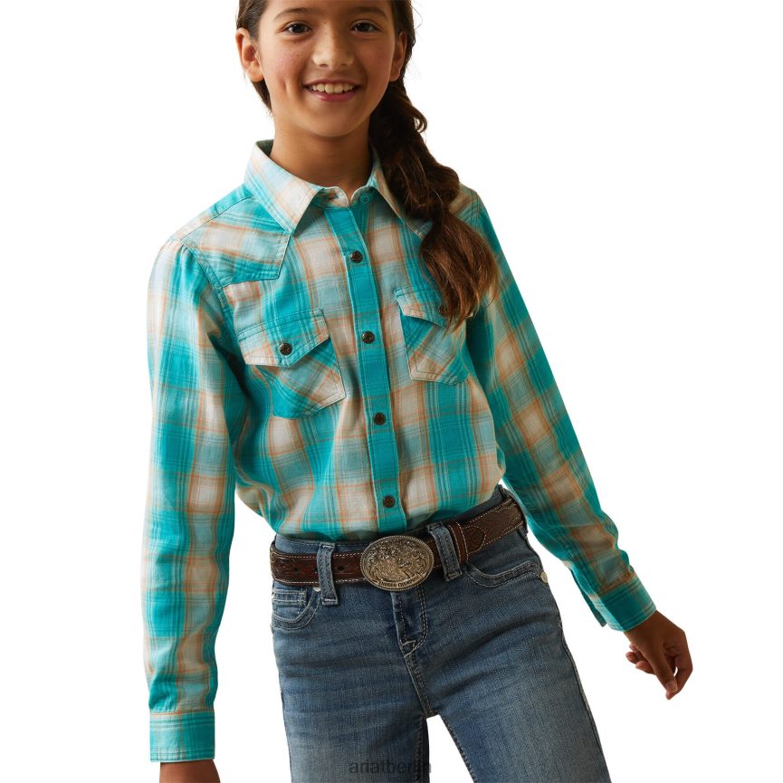 Ariat Ojai-Druckknopfshirt Kinder P4JJPR4095 Ojai-Plaid Kleidung