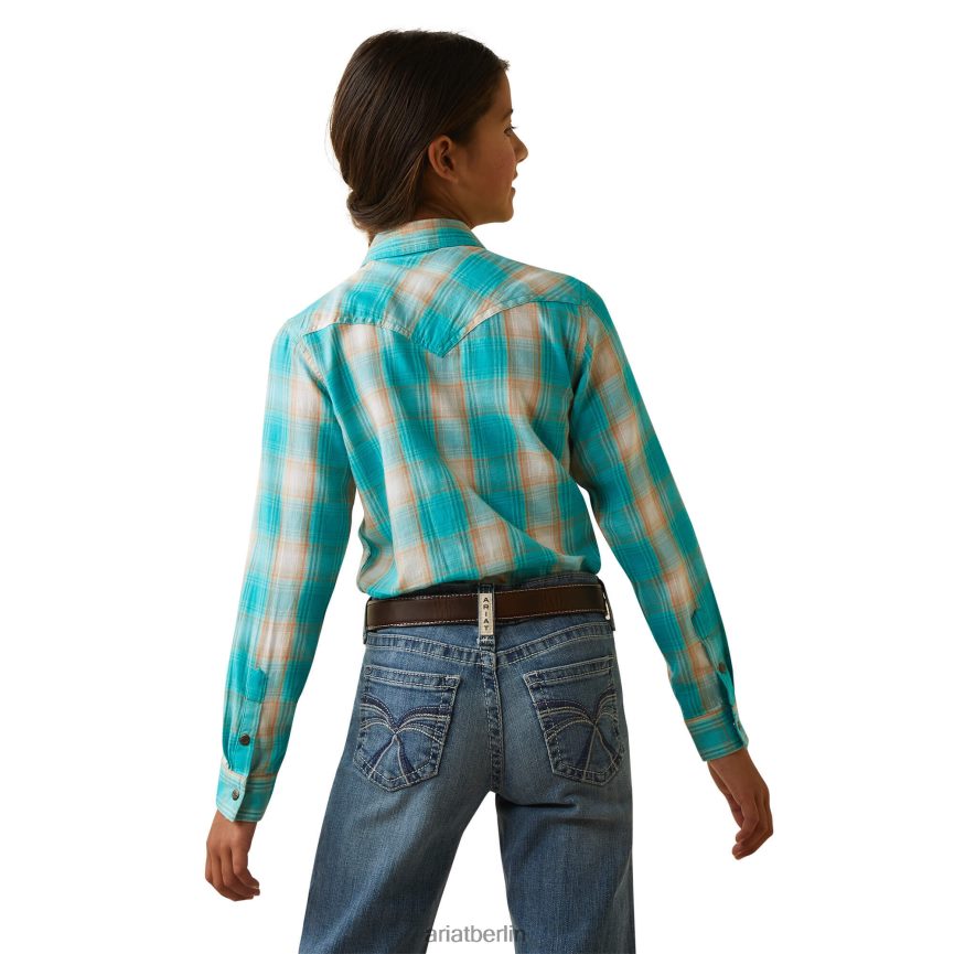 Ariat Ojai-Druckknopfshirt Kinder P4JJPR4095 Ojai-Plaid Kleidung