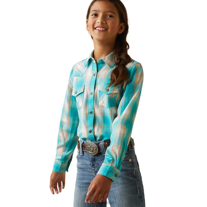 Ariat Ojai-Druckknopfshirt Kinder P4JJPR4095 Ojai-Plaid Kleidung
