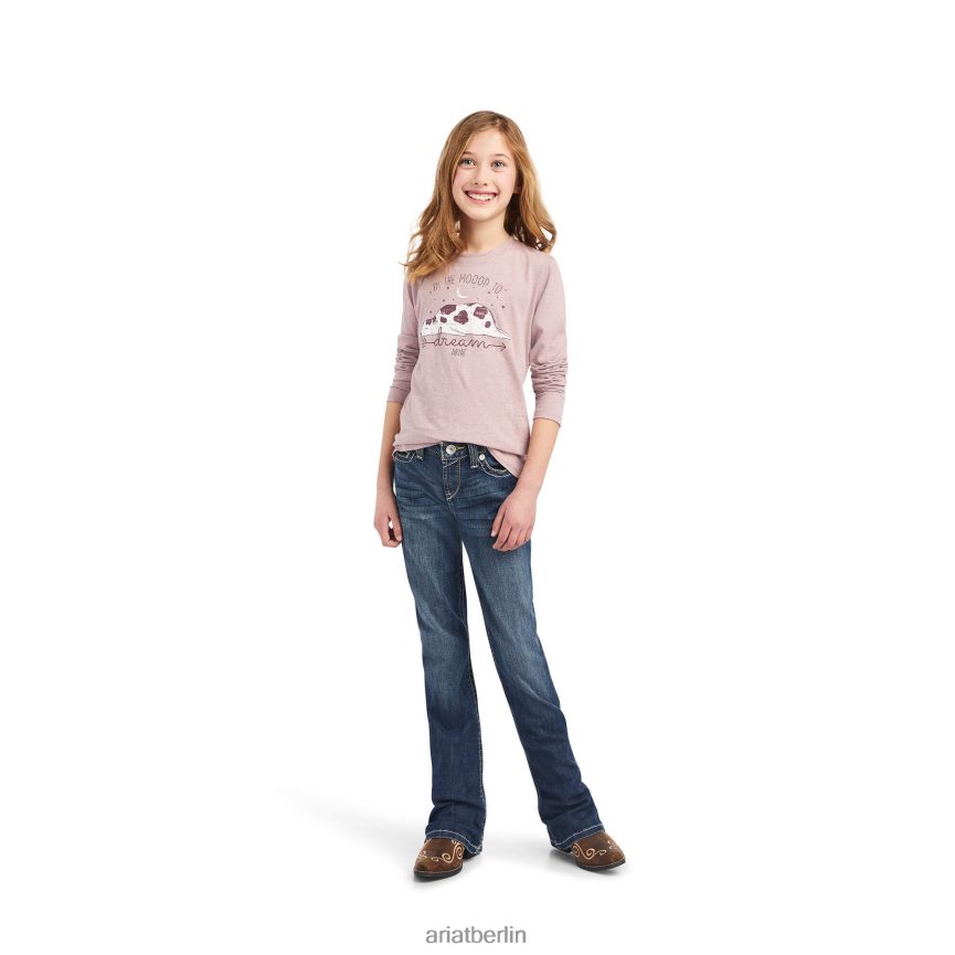 Ariat echtes Dreamin-Mood-Shirt Kinder P4JJPR4035 Nostalgie stieg Kleidung