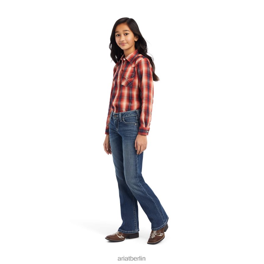 Ariat echtes Zitrushain-Shirt Kinder P4JJPR4094 Zitrushain-Plaid Kleidung