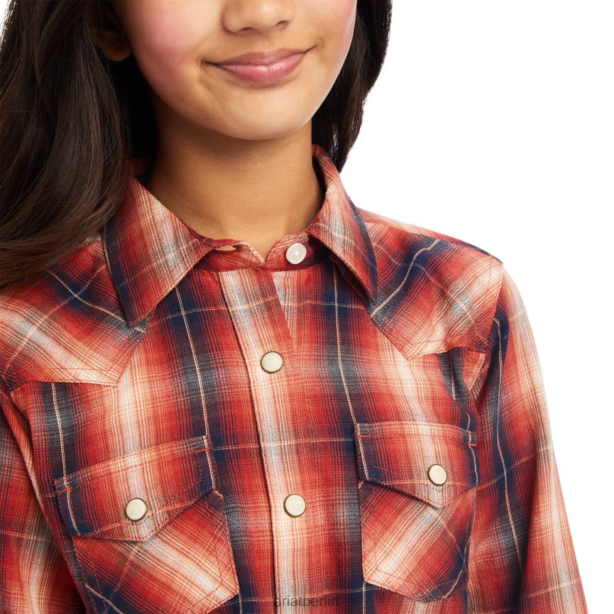 Ariat echtes Zitrushain-Shirt Kinder P4JJPR4094 Zitrushain-Plaid Kleidung