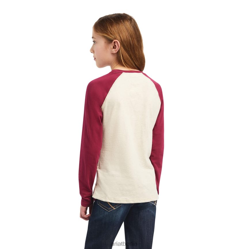 Ariat echtes Zuma-Baseballshirt Kinder P4JJPR4031 Haferflockenheide Kleidung