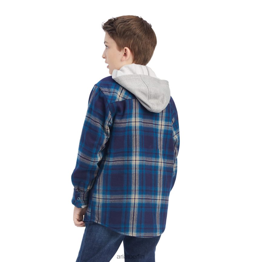Ariat Hannoch Hemdjacke Kinder P4JJPR4140 maritimes Blau Kleidung