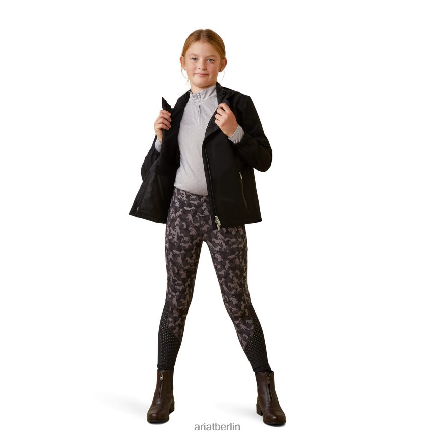 Ariat Wasserdichte Zuschauerjacke Kinder P4JJPR4126 Schwarz Kleidung