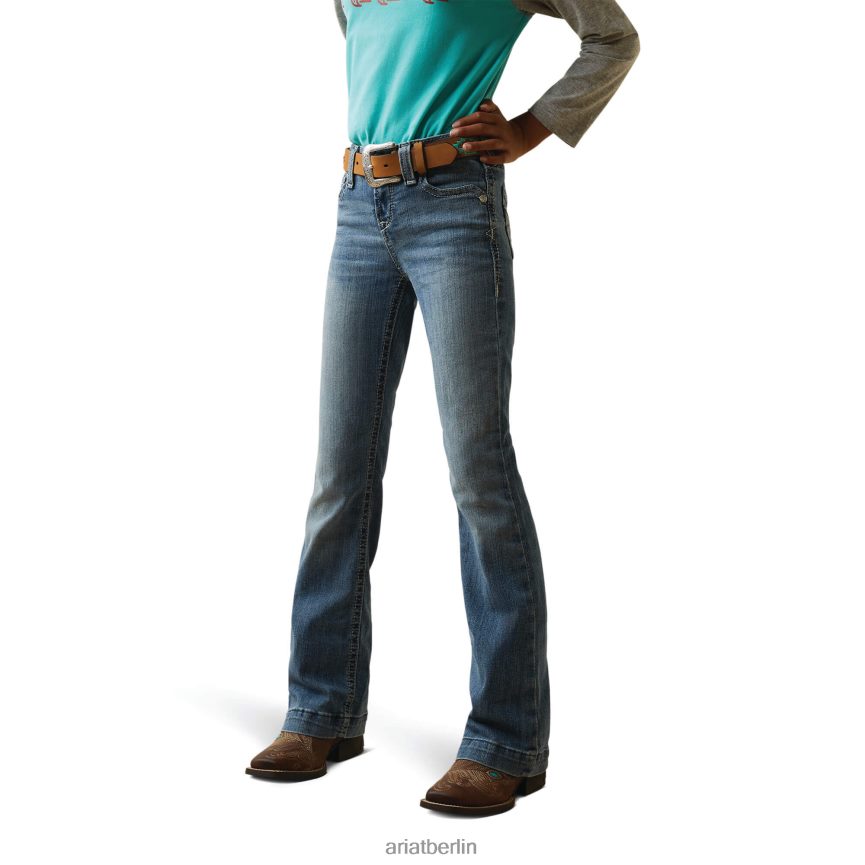 Ariat real. Allessandra-Jeans mit weitem Bein Kinder P4JJPR3976 Antarktis Kleidung