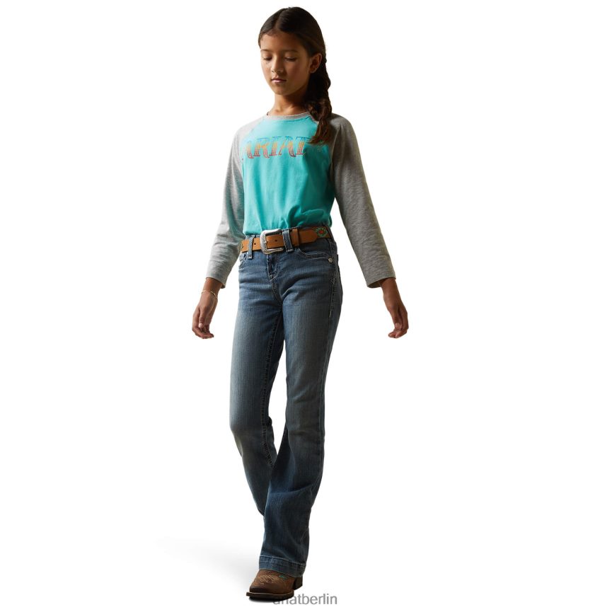 Ariat real. Allessandra-Jeans mit weitem Bein Kinder P4JJPR3976 Antarktis Kleidung