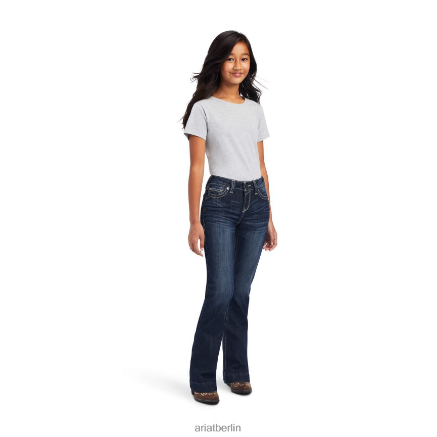 Ariat real. Estella-Jeans mit weitem Bein Kinder P4JJPR3980 Nachtschatten Kleidung