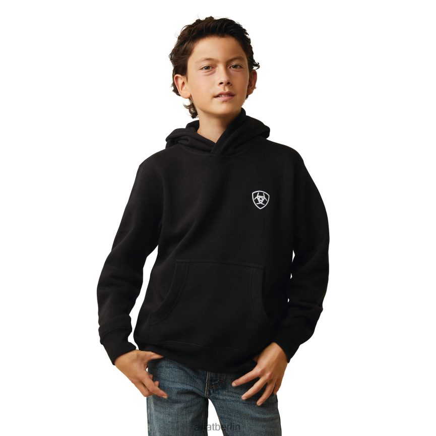 Ariat Americana-Block-Hoodie Kinder P4JJPR4103 Schwarz Kleidung