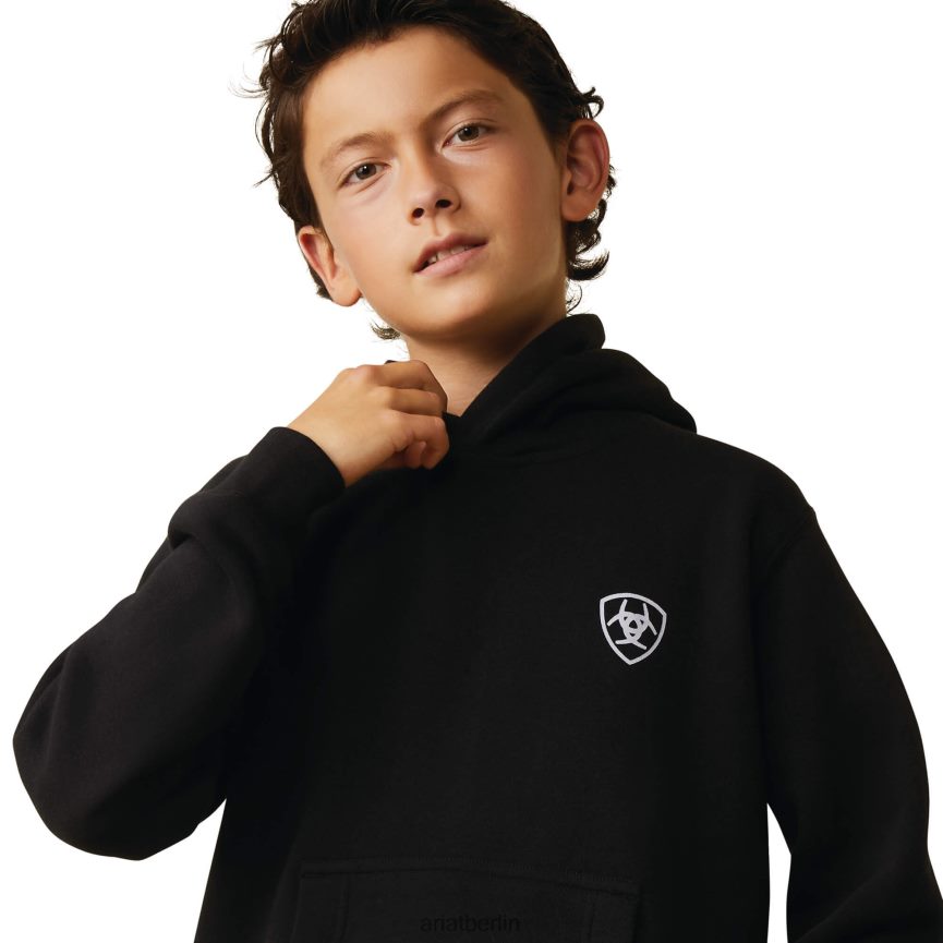 Ariat Americana-Block-Hoodie Kinder P4JJPR4103 Schwarz Kleidung