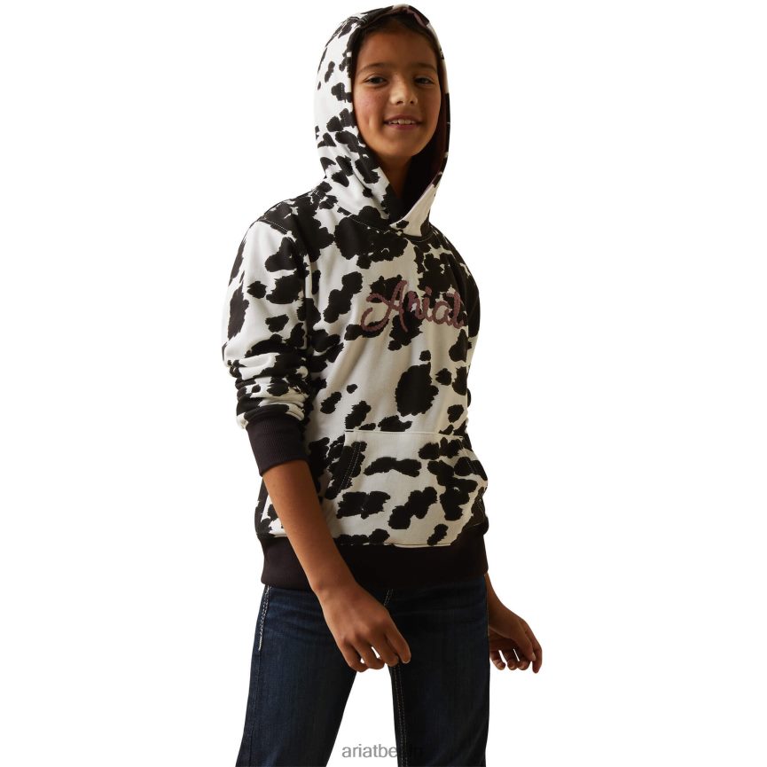 Ariat Kapuzenpullover aus Rindsleder Kinder P4JJPR4108 holstein Kleidung