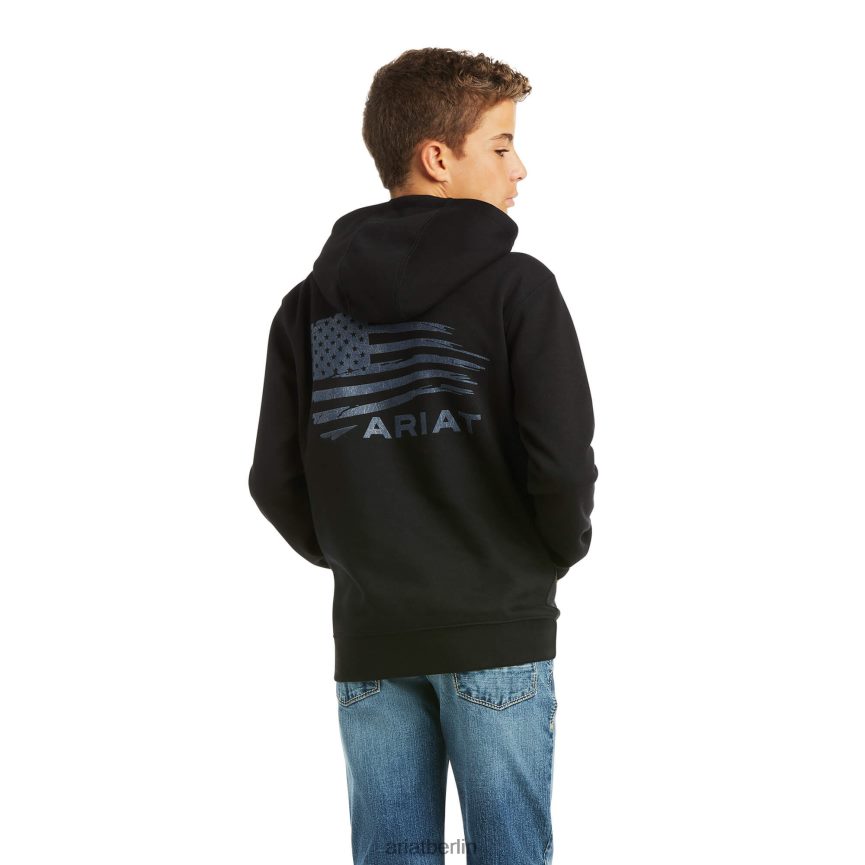 Ariat Patriot 2.0-Sweatshirt Kinder P4JJPR4104 schwarzgrau Kleidung