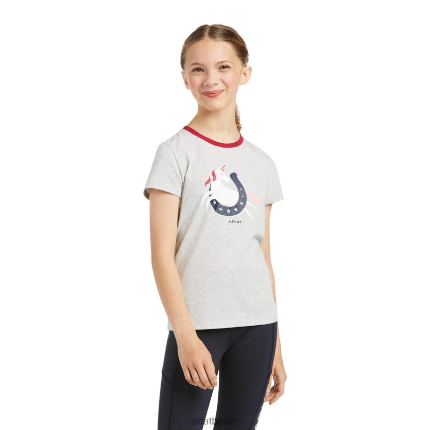 Ariat Einhorn-Mond-T-Shirt Kinder P4JJPR4012 grau meliert Kleidung