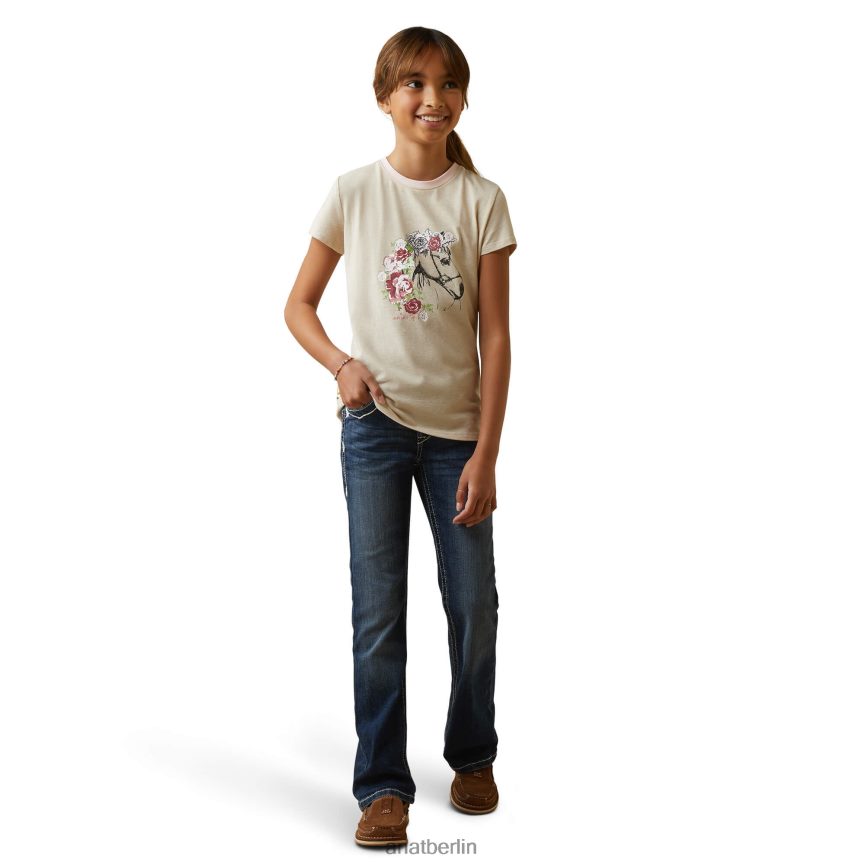Ariat Flora-T-Shirt Kinder P4JJPR4020 Haferflockenheide Kleidung