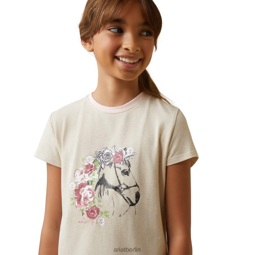 Ariat Flora-T-Shirt Kinder P4JJPR4020 Haferflockenheide Kleidung