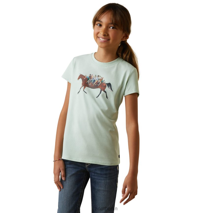 Ariat Harmonie-T-Shirt Kinder P4JJPR4057 Aquaschaum Kleidung