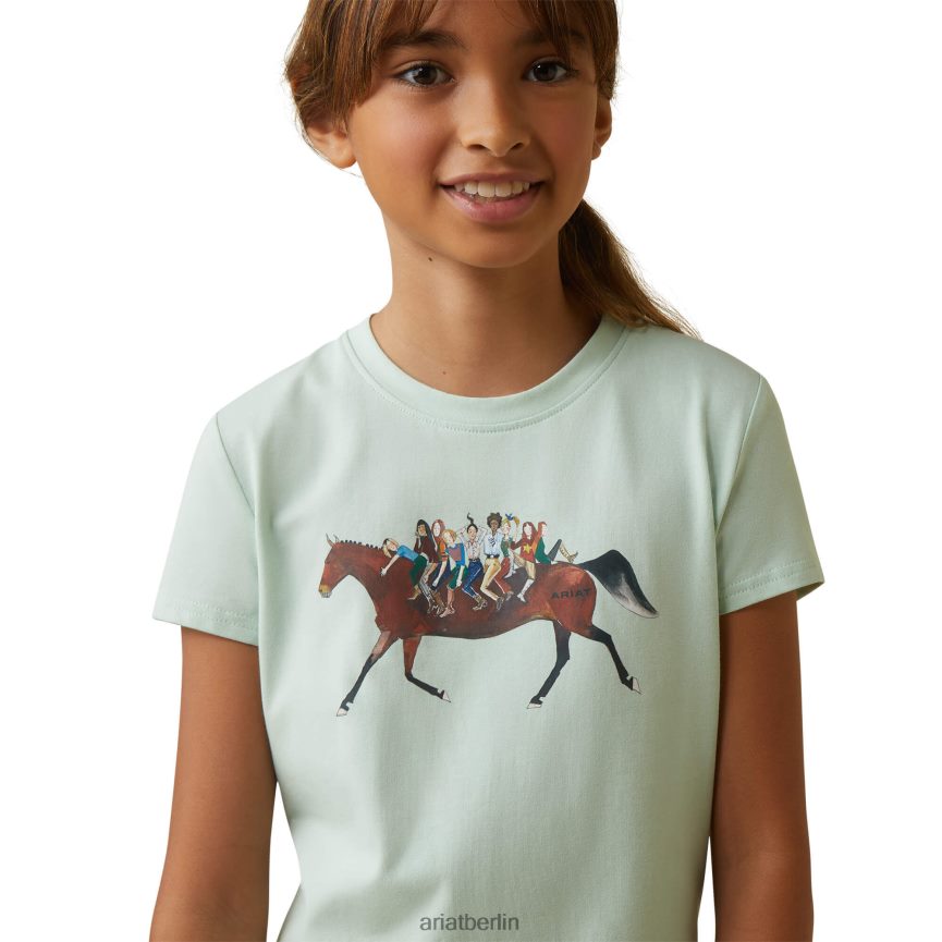 Ariat Harmonie-T-Shirt Kinder P4JJPR4057 Aquaschaum Kleidung