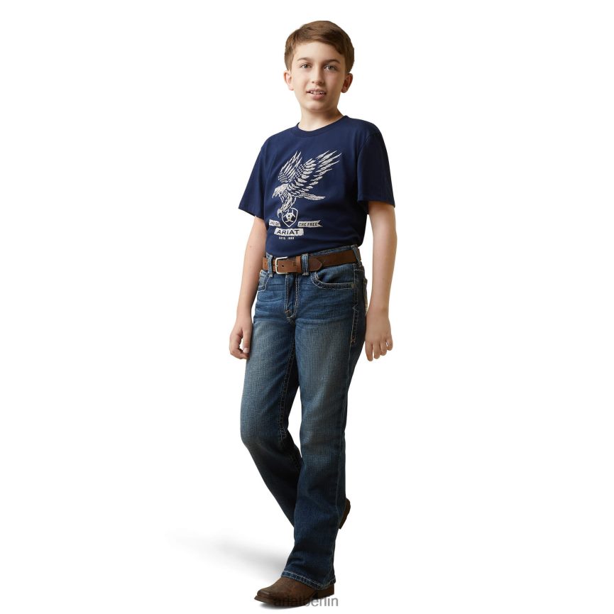 Ariat Kampfadler-T-Shirt Kinder P4JJPR4003 Marine Kleidung