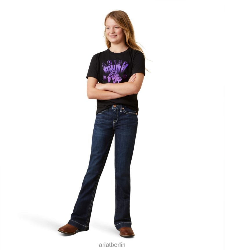 Ariat Vintage Rodeo SS T-Shirt Kinder P4JJPR4011 Schwarz Kleidung