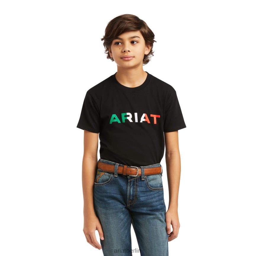 Ariat Viva Mexico T-Shirt Kinder P4JJPR4005 Schwarz Kleidung