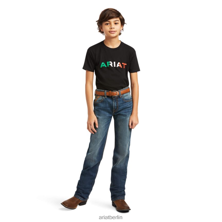 Ariat Viva Mexico T-Shirt Kinder P4JJPR4005 Schwarz Kleidung