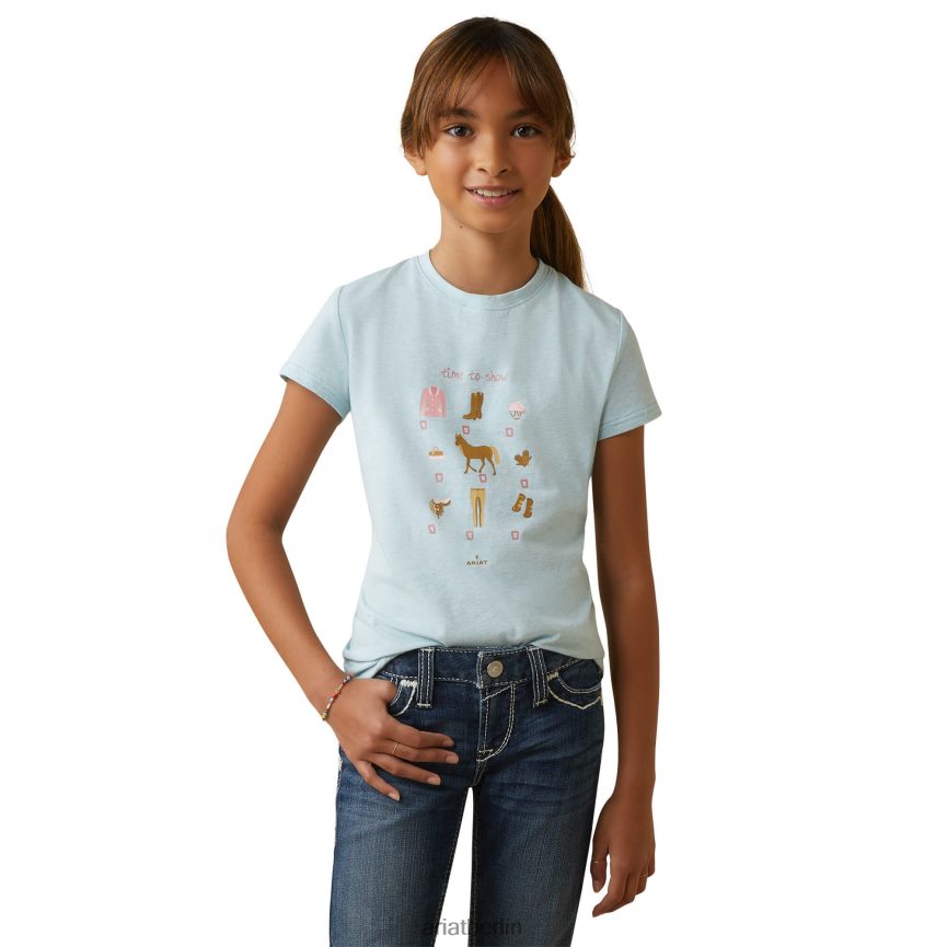 Ariat Zeit, T-Shirt zu zeigen Kinder P4JJPR4022 Heidemosaikblau Kleidung