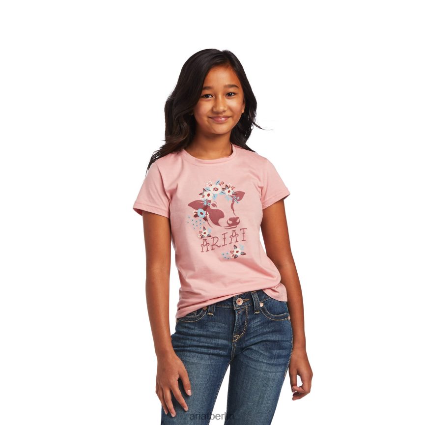 Ariat echtes Mu-Chacha-T-Shirt Kinder P4JJPR4000 Brautrose Kleidung