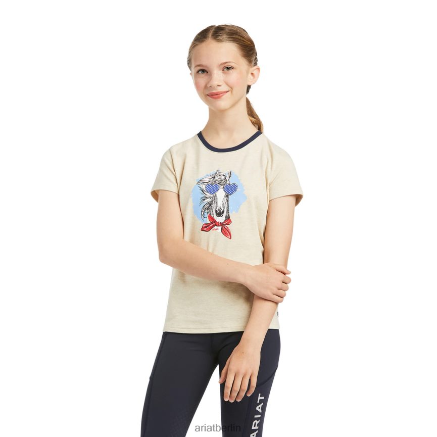 Ariat fabelhaftes T-Shirt Kinder P4JJPR4047 Haferflockenheide Kleidung