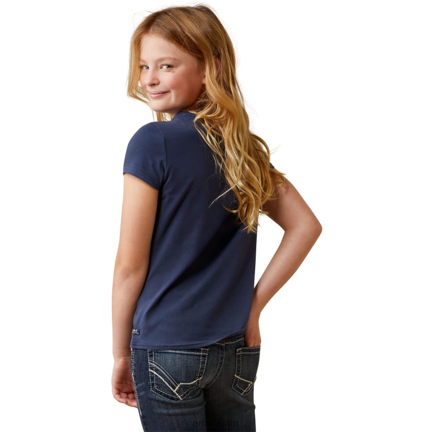 Ariat lustiges T-Shirt Kinder P4JJPR3996 Marinefinsternis Kleidung