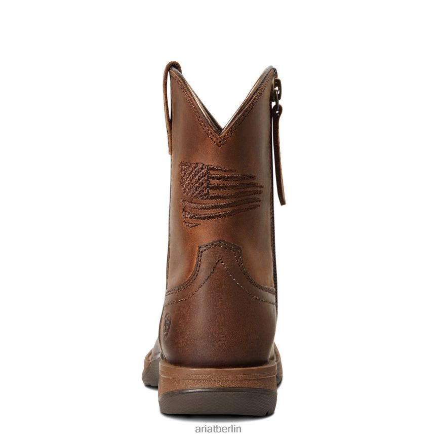 Ariat Hymne Patriot Westernstiefel Kinder P4JJPR3871 Distressed-Braun Schuhwerk