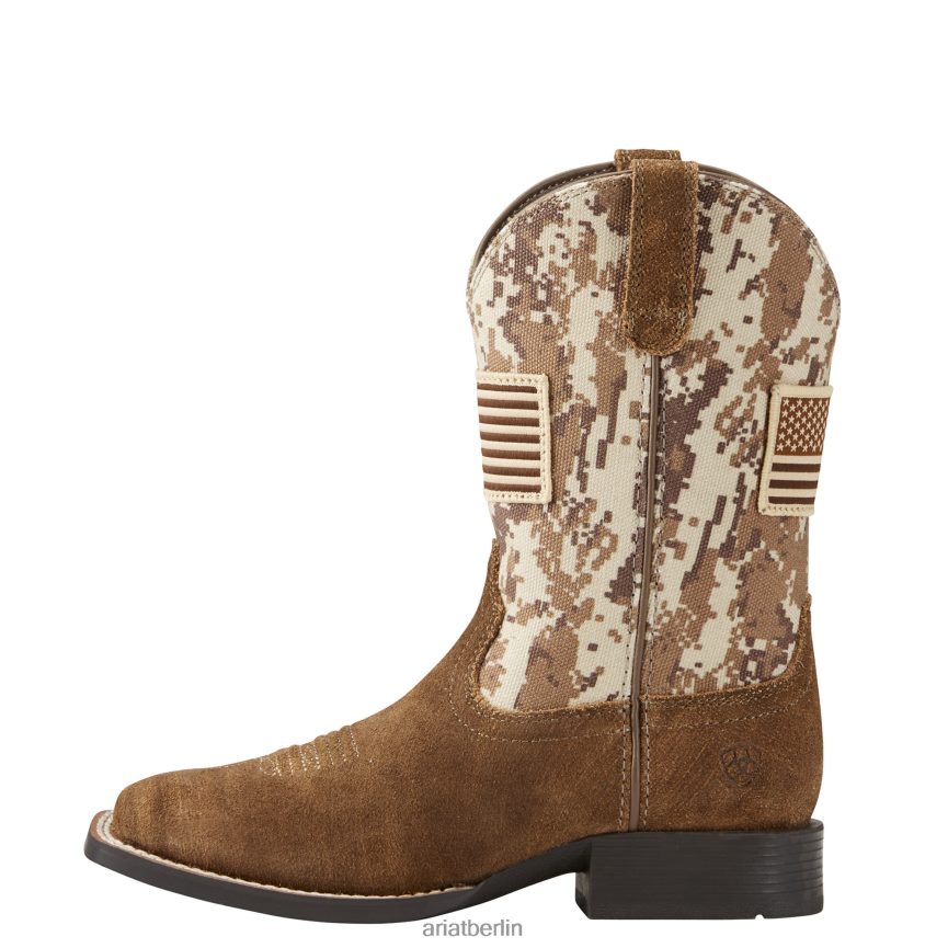 Ariat Patriot-Westernstiefel Kinder P4JJPR3828 antiker Mokka-/Sand-Camouflage-Druck Schuhwerk