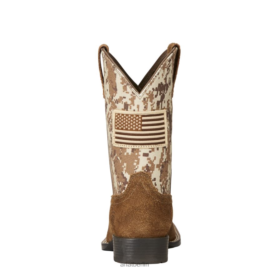 Ariat Patriot-Westernstiefel Kinder P4JJPR3828 antiker Mokka-/Sand-Camouflage-Druck Schuhwerk