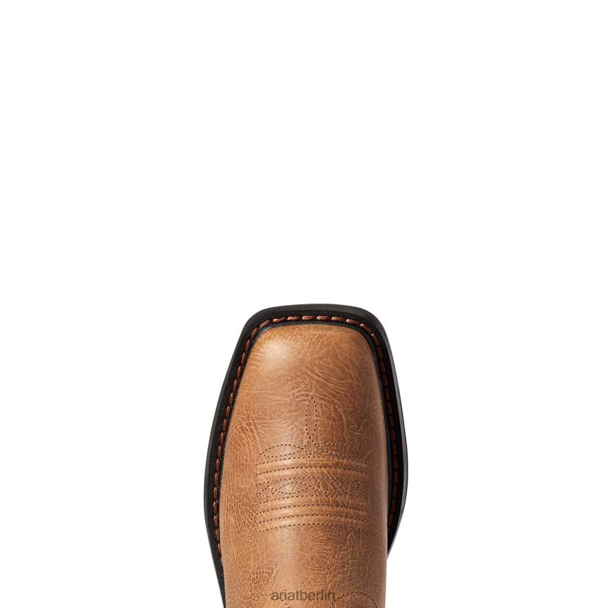 Ariat Workhog xt breiter Stiefel mit quadratischer Zehenpartie Kinder P4JJPR3935 getrommelte Rinde Schuhwerk