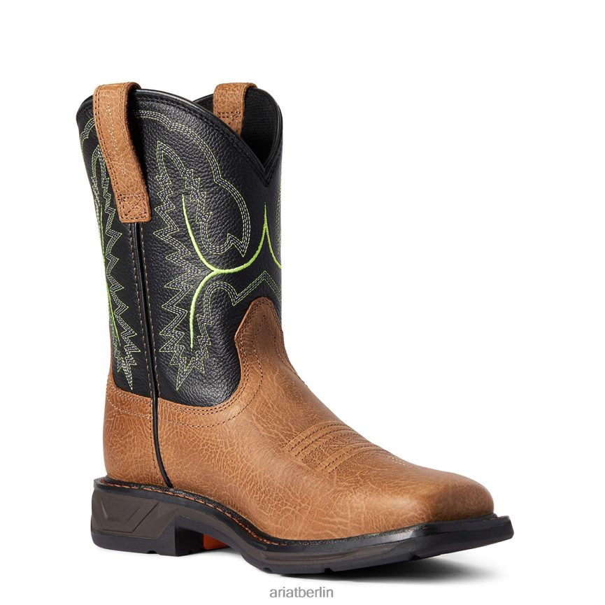 Ariat Workhog xt breiter Stiefel mit quadratischer Zehenpartie Kinder P4JJPR3935 getrommelte Rinde Schuhwerk