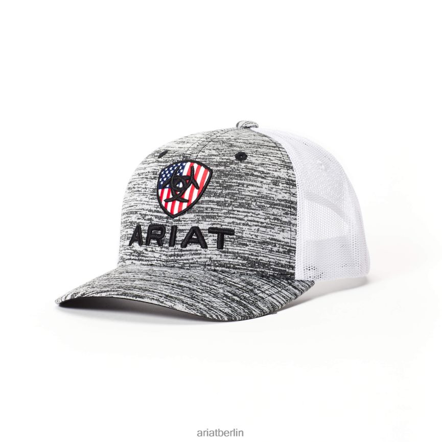 Ariat Flag-Shield-Mesh-Snap-Back-Kappe Kinder P4JJPR4174 grau Zubehör
