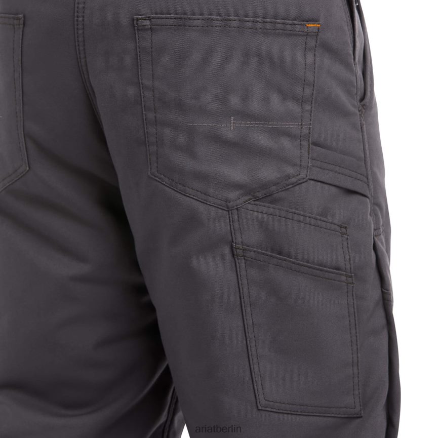 Ariat Rebar-Duracanvas-Stretch-isolierte Latzhose Männer P4JJPR1744 Bewehrungsstahl grau Böden