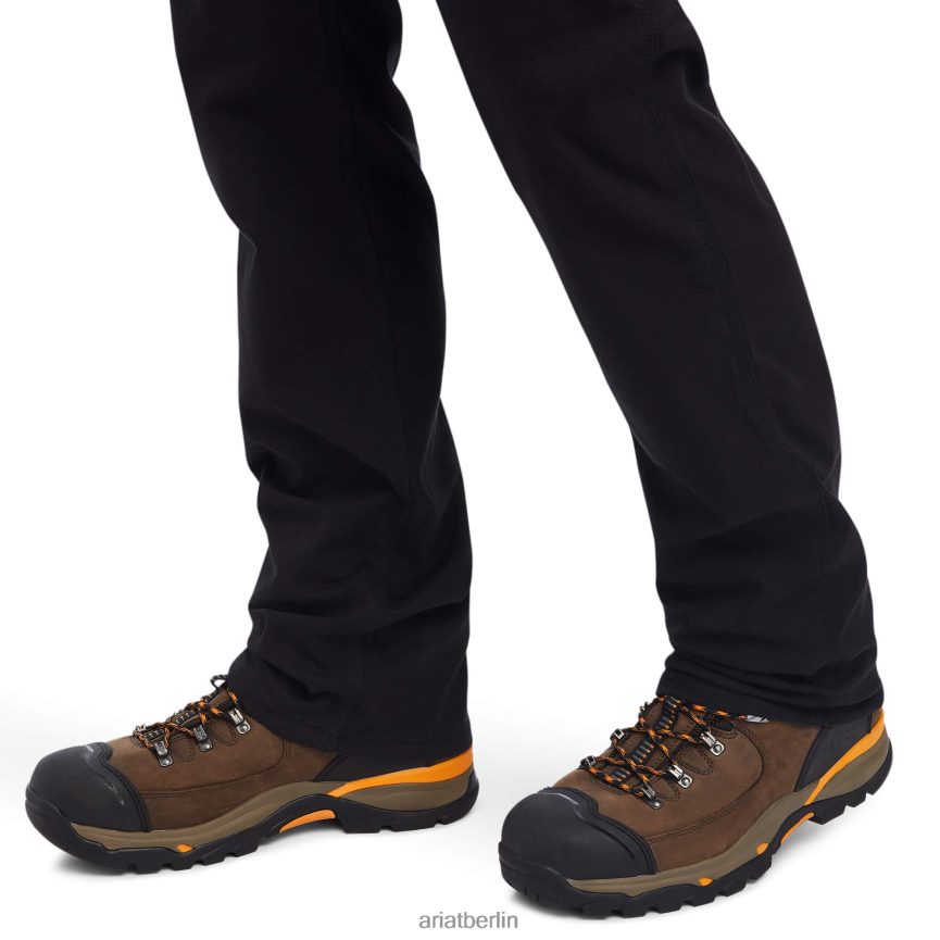 Ariat Rebar M4 Low Rise Durastretch gefertigte, robuste, stapelbare Hose mit geradem Bein Männer P4JJPR533 Schwarz Böden