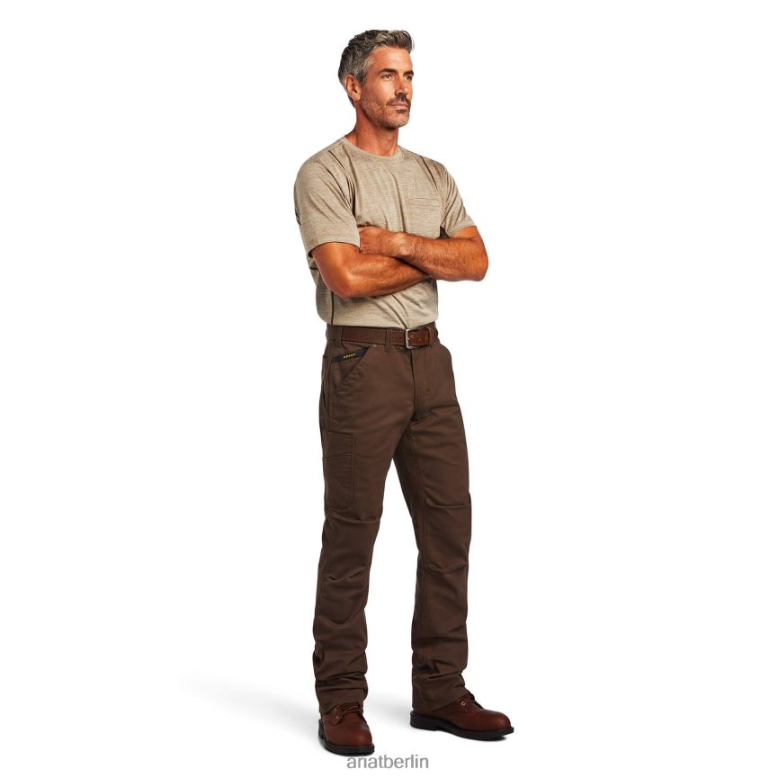 Ariat Rebar M5 Straight Durastretch Washed Twill Latzhose mit geradem Bein Männer P4JJPR538 Zaunkönig Böden