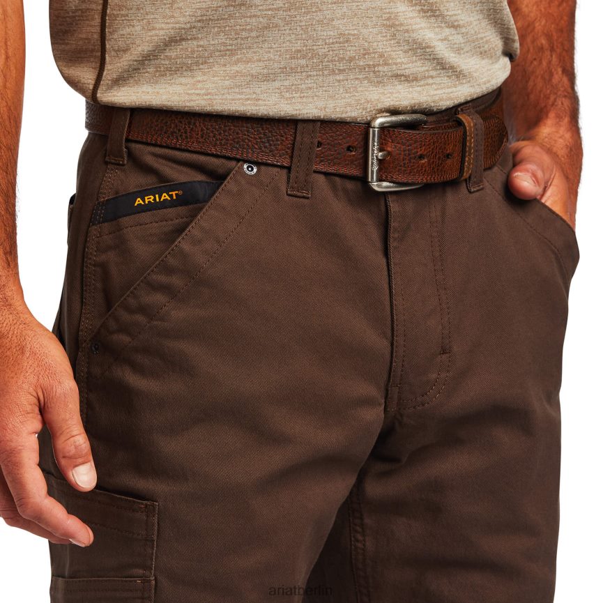 Ariat Rebar M5 Straight Durastretch Washed Twill Latzhose mit geradem Bein Männer P4JJPR538 Zaunkönig Böden