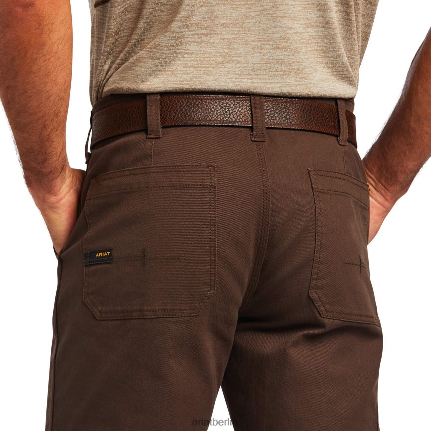 Ariat Rebar M5 Straight Durastretch Washed Twill Latzhose mit geradem Bein Männer P4JJPR538 Zaunkönig Böden