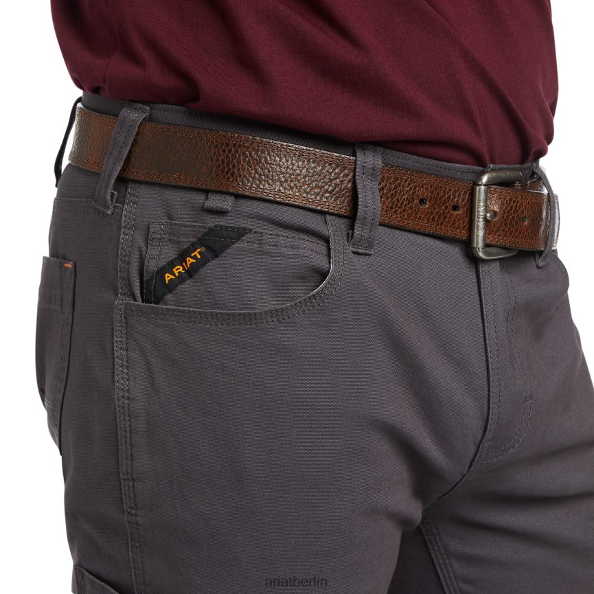 Ariat Robuste, gerade Hose aus Rebar M7 Durastretch Männer P4JJPR528 Bewehrungsstahl grau Böden