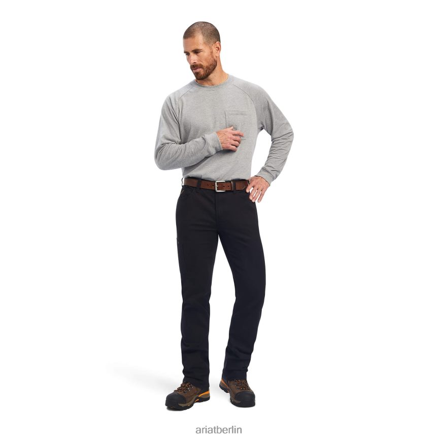 Ariat Robuste, gerade Hose aus Rebar M7 Durastretch Männer P4JJPR535 Schwarz Böden