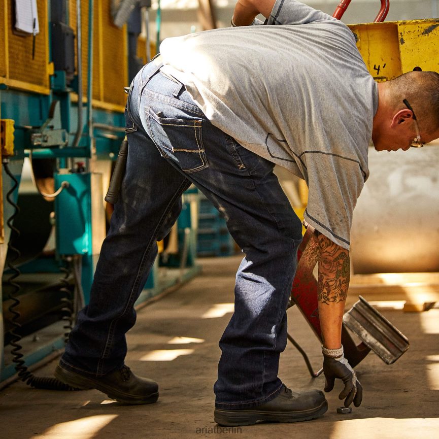 Ariat Rebar M4 Low Rise Durastretch Edge Boot Cut Jeans Männer P4JJPR517 maritim Böden