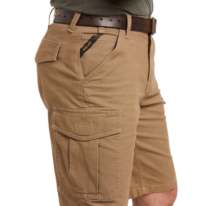 Ariat Rebar Durastretch machte robuste Ladung kurz Männer P4JJPR536 Feldkhaki Böden