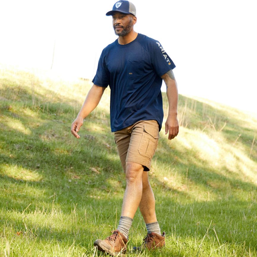 Ariat Rebar Durastretch machte robuste Ladung kurz Männer P4JJPR536 Feldkhaki Böden